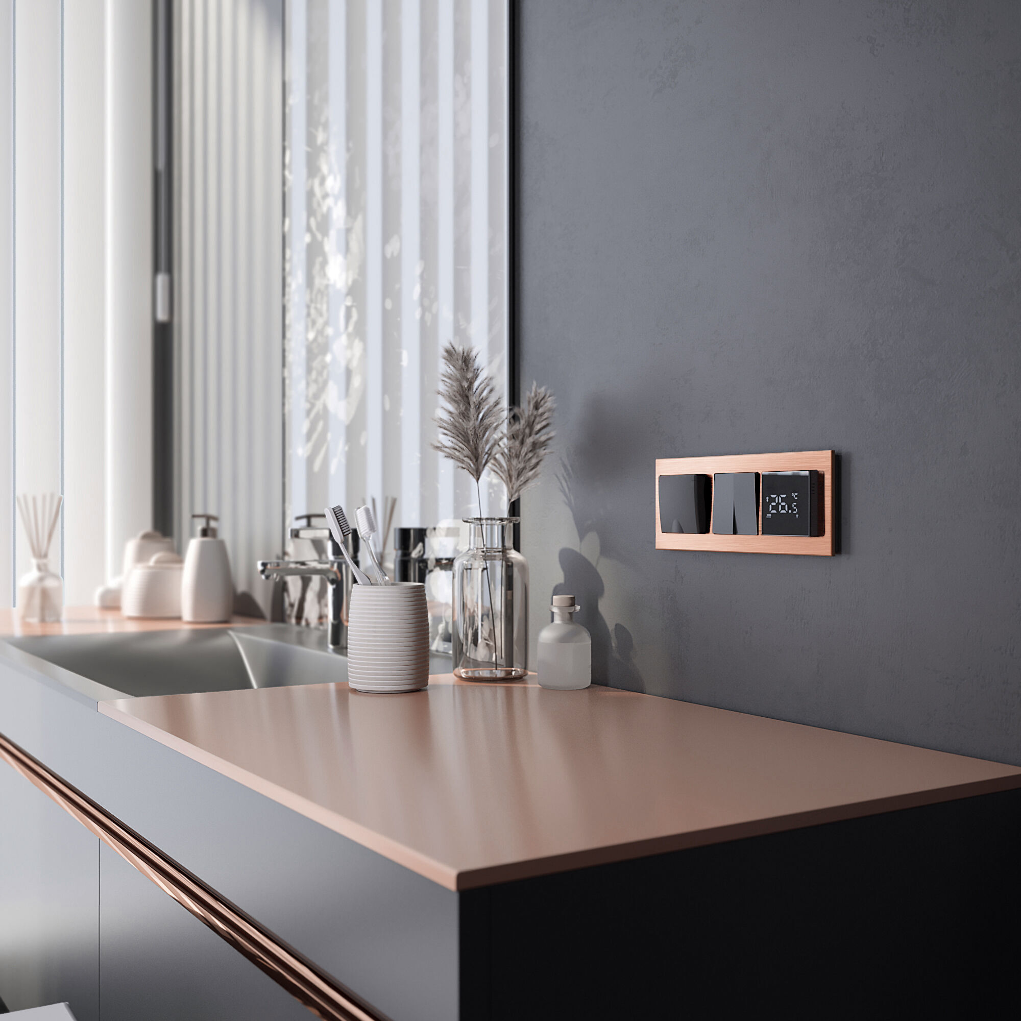 Рамка на 3 поста Werkel Aluminium  (бронза) W0031712