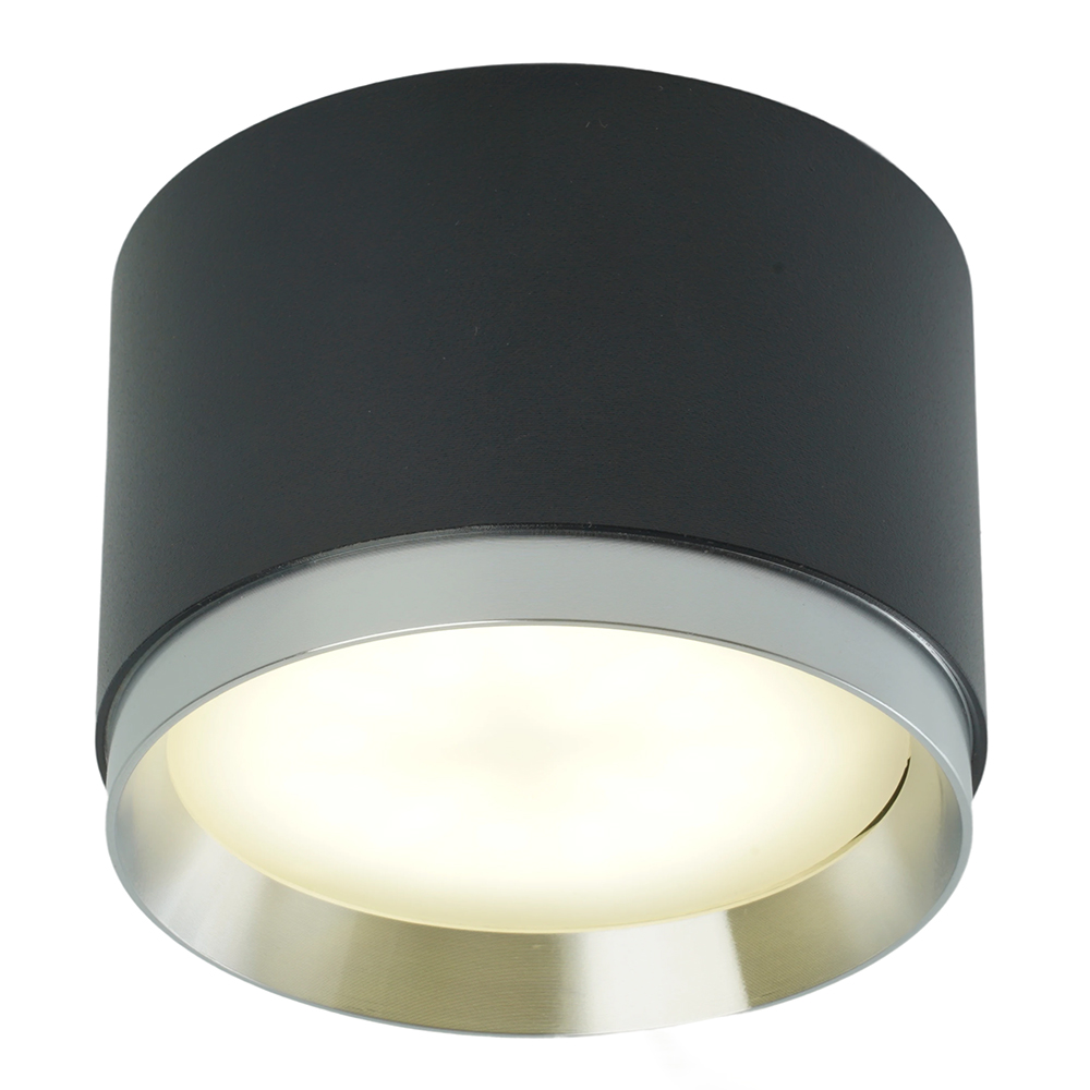 Светильник потолочный Feron Barrel DUET HL459 12W, 230V,GX53, черный + хром IP20