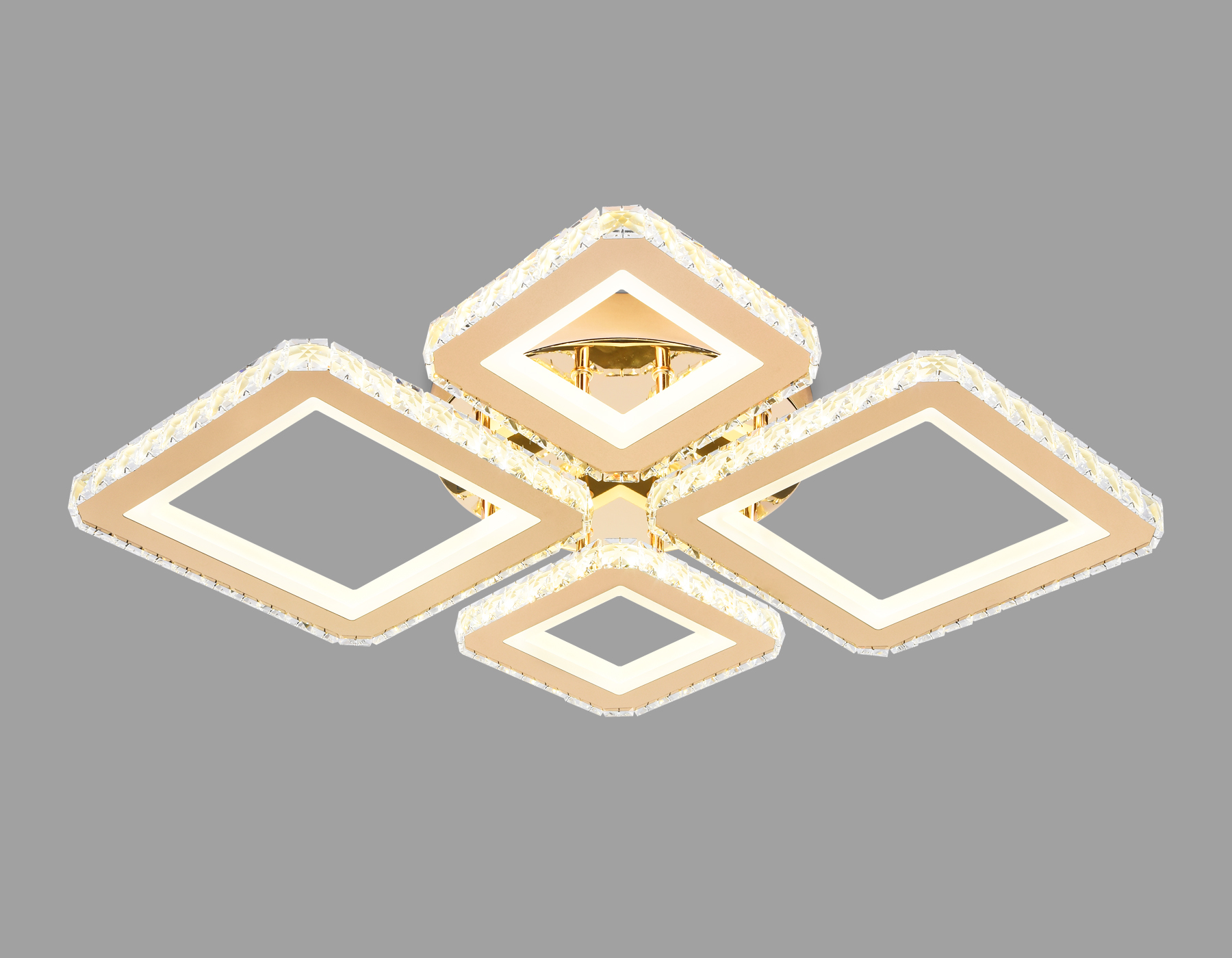 Потолочный светильник Ambrella FA1727/4 GD золото 108W3000K/4200K/6400K 630*530*90 (ПДУ РАДИО 2.4G)