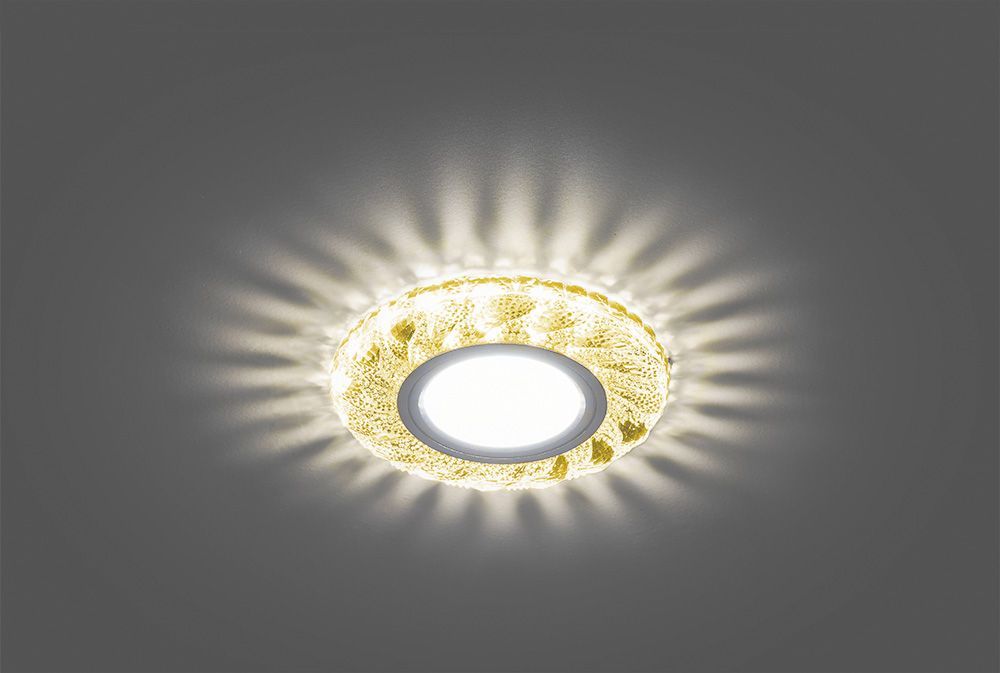 Светильник встраиваемый с белой LED подсветкой Feron CD907 потолочный MR16 G5.3 желтый
