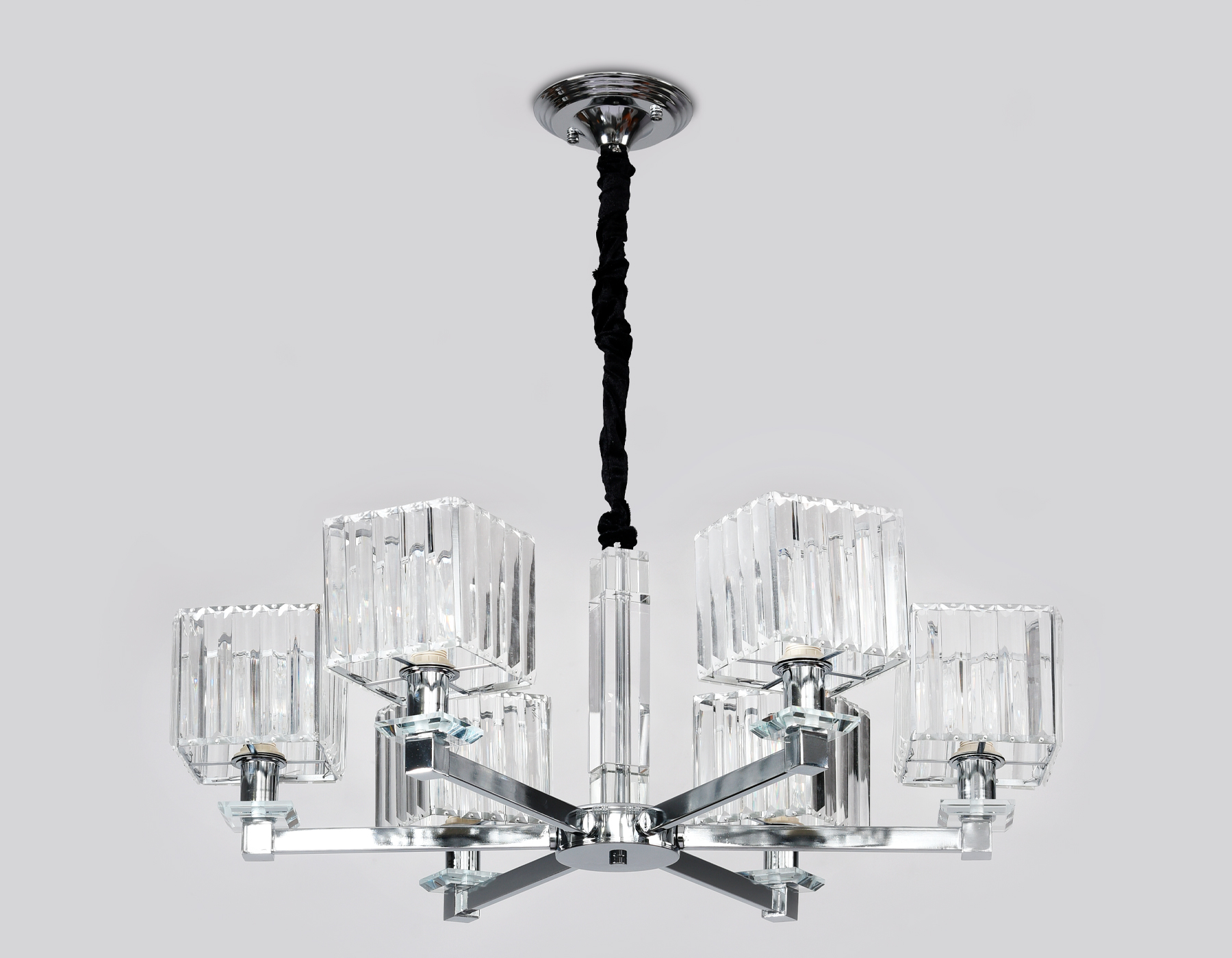 Подвесная люстра с хрусталем Ambrella TR4522/6 CH/CL хром/прозрачный E14/6 max 40W D710*660