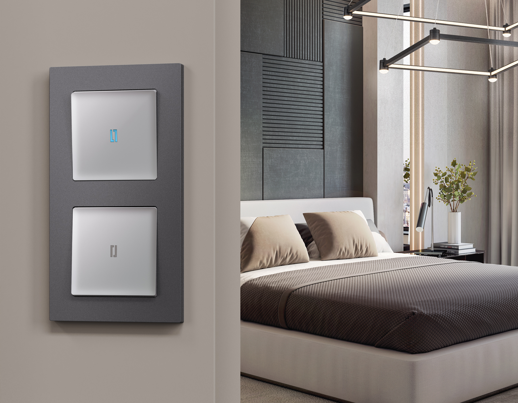 AF220655 Рамка ALFA Techno (Антрацит серый) 5-ая