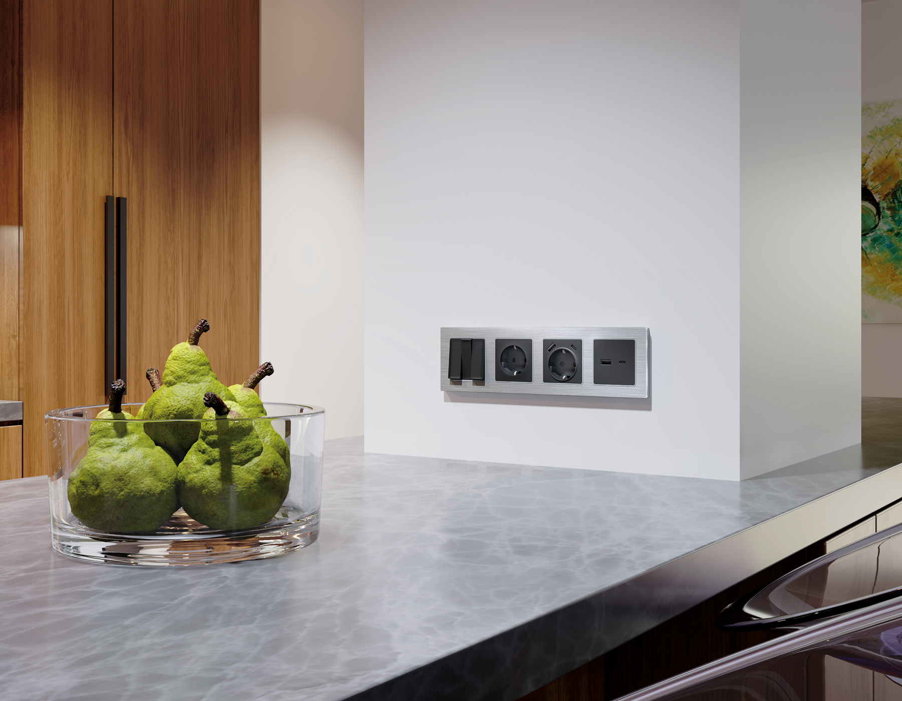 AF550101 Рамка ALFA Platos (Серебро Металл шлифованный) 1-ая