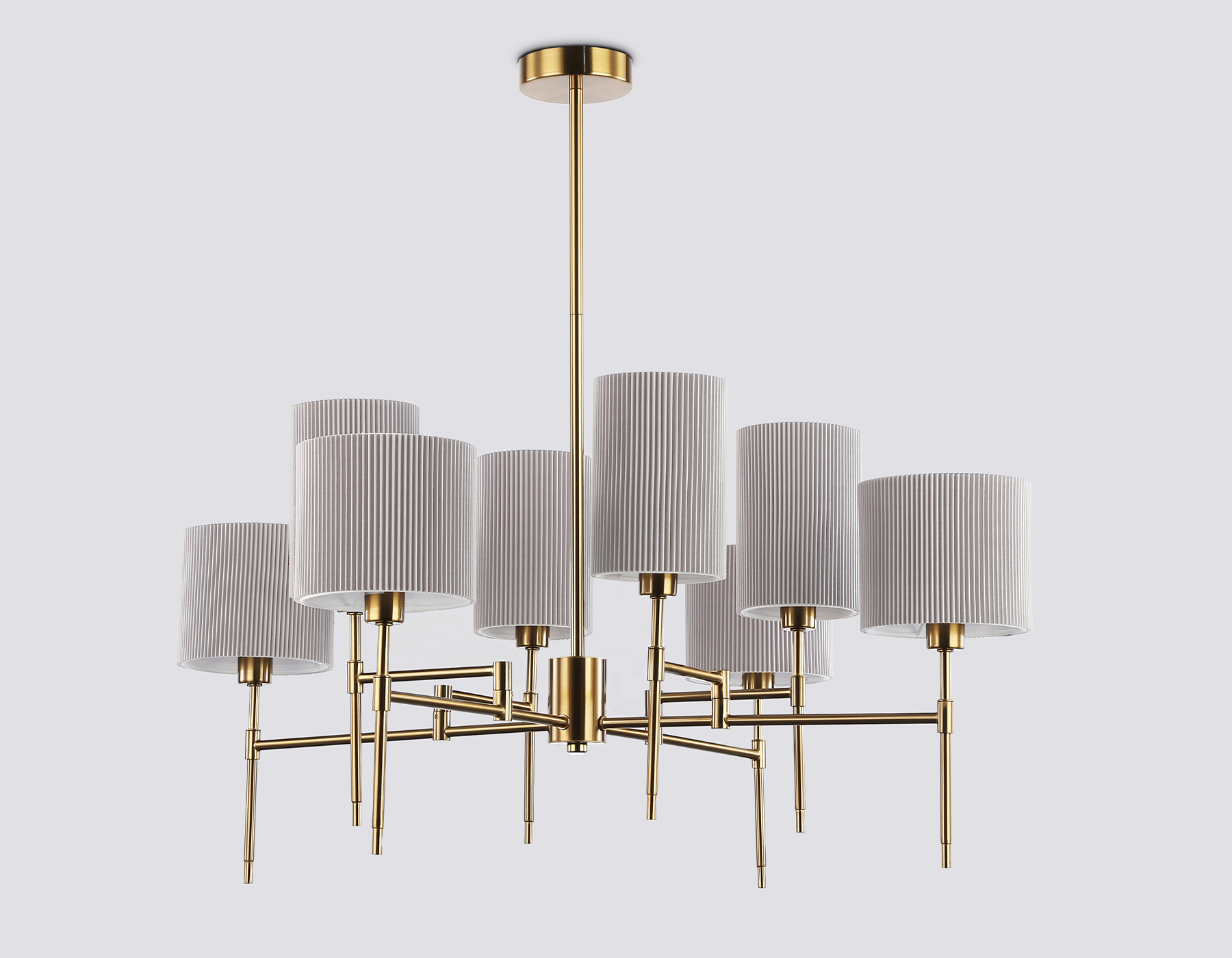 LH72383/8 BS/GR латунь/серый E14*8 max 40W D810*705