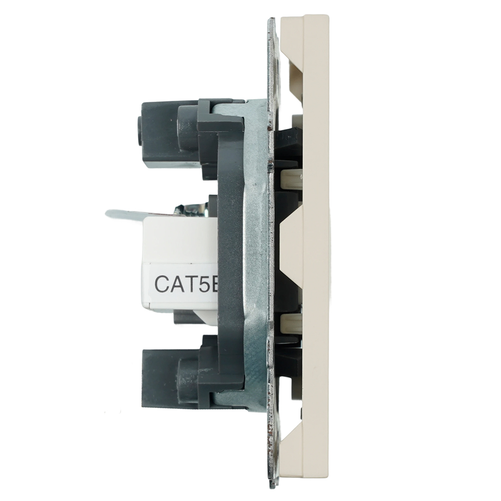 Розетка TV + компьютерная RJ-45 (механизм), STEKKER, серия Эмили, RST00-5106-08, кашемир, soft touch