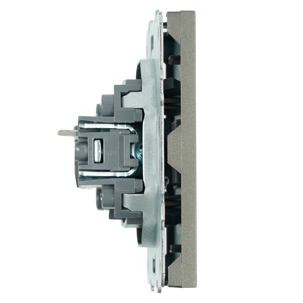 Розетка компьютерная 1-местная RJ-45 (механизм), STEKKER, серия Эмили, RST00-5117-09, антрацит, soft touch