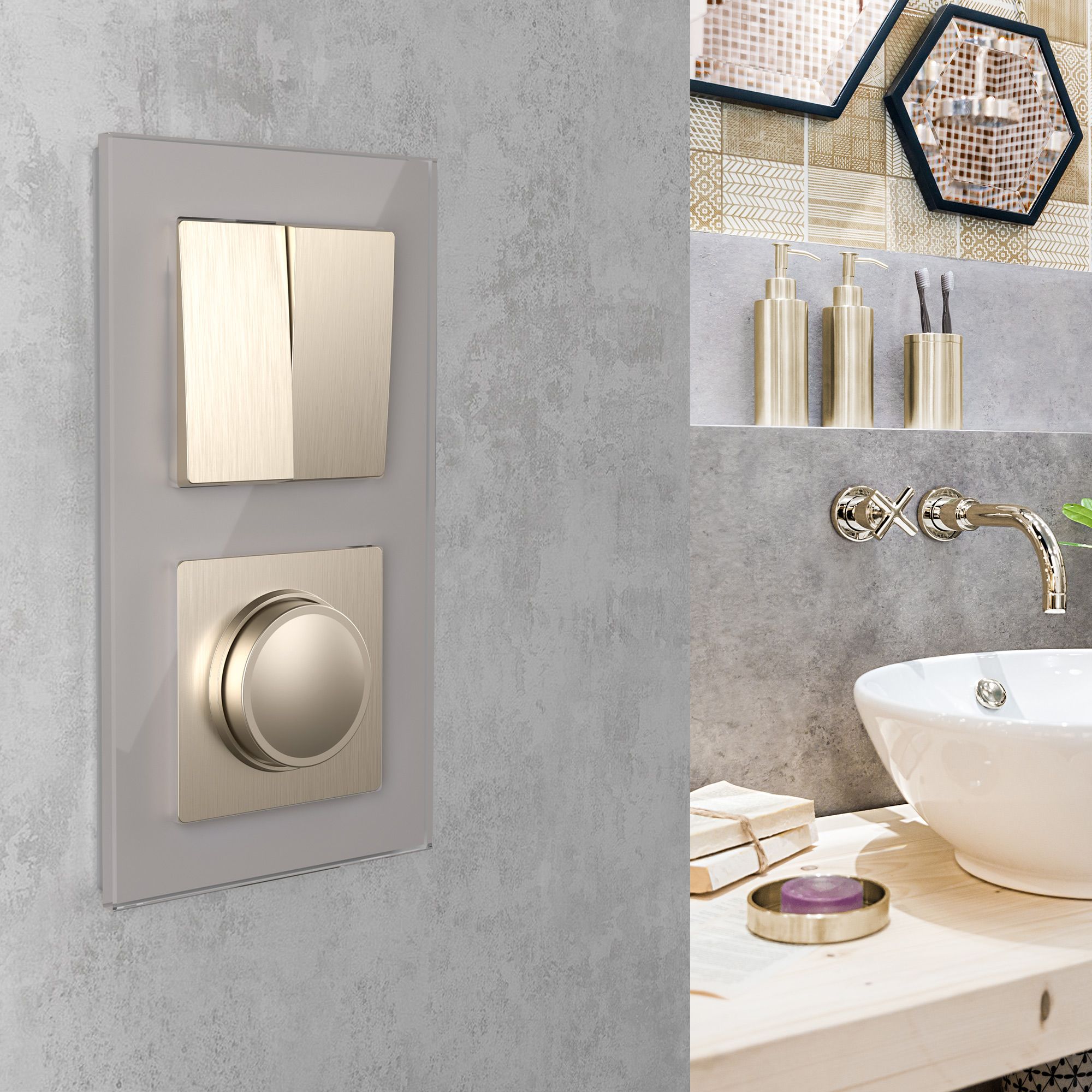 Рамка WERKEL Favorit на 2 поста (дымчатый, стекло) WL01-Frame-02 / W0021117 / a030786