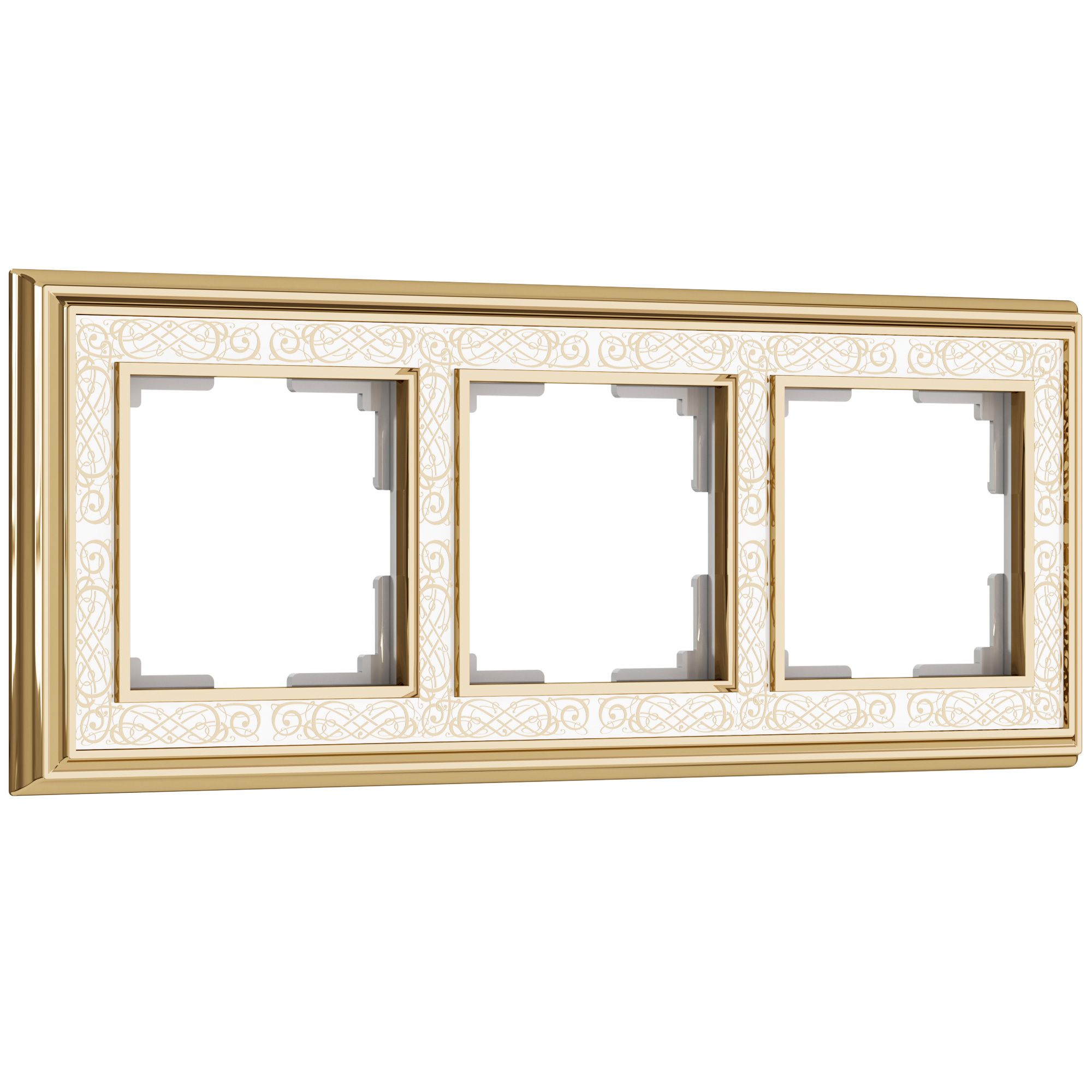 Рамка WERKEL Palacio Gracia на 3 поста (золото/белый) WL77-Frame-03 / W0031429 / a041164