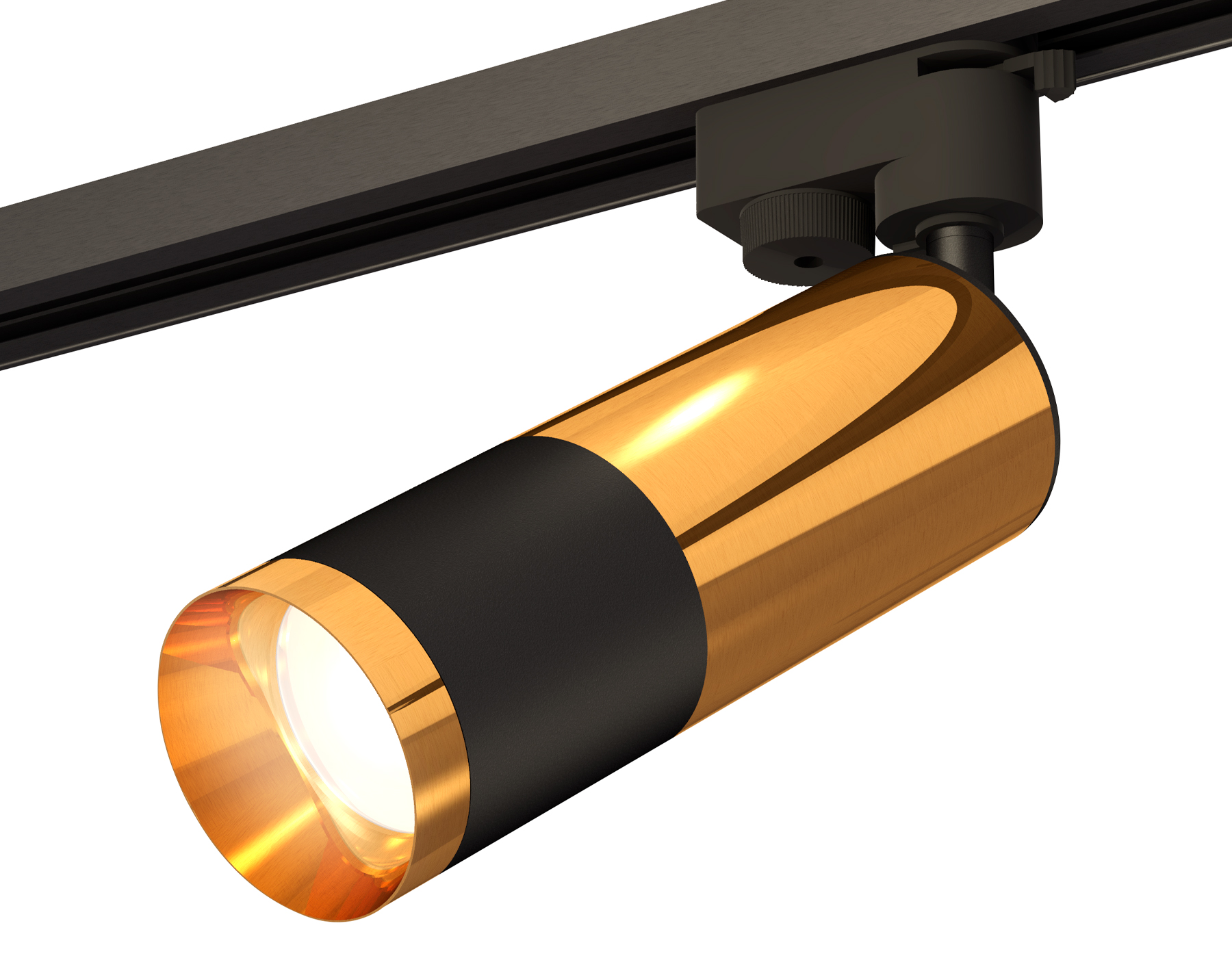Трековый однофазный светильник XT6302070 SBK/PYG черный песок/золото желтое полированное MR16 GU5.3