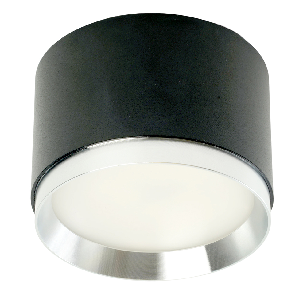 Светильник потолочный Feron Barrel DUET HL459 12W, 230V,GX53, черный + хром IP20