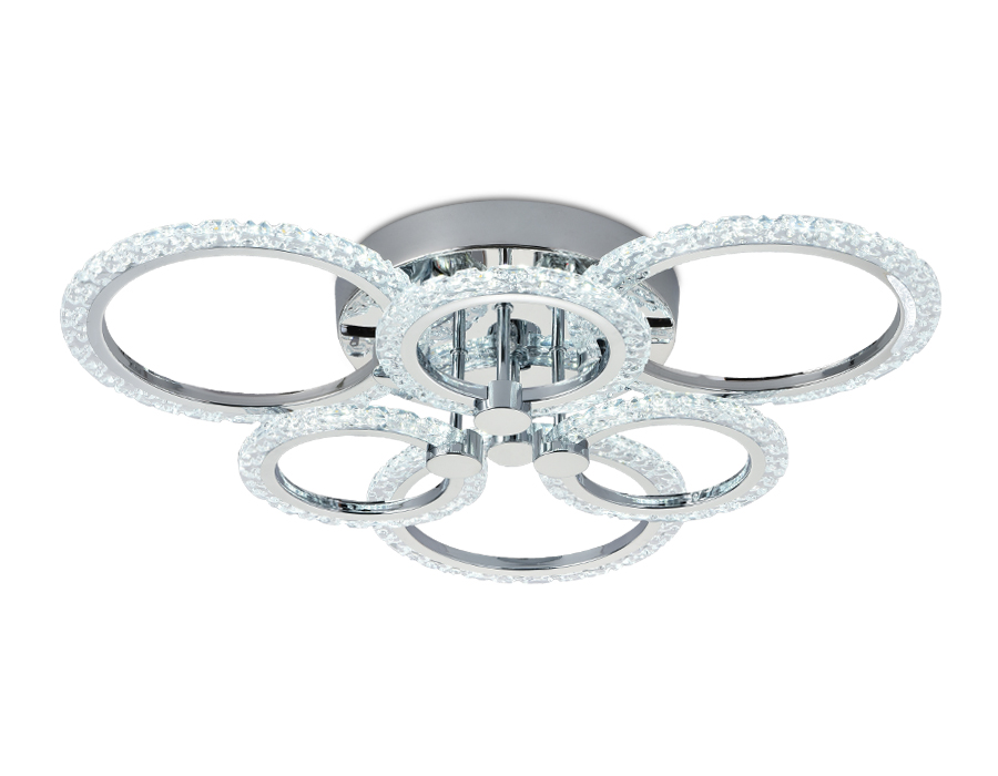 Потолочный светодиодный светильник с пультом FA414/3+3 CH Ambrella хром 90W 580*540*120 (ПДУ РАДИО 2.4)