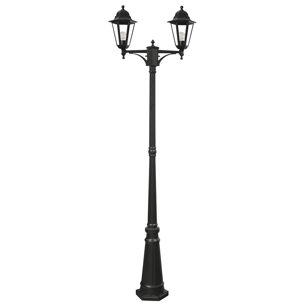 Светильник садово-парковый Feron 6214/PL6214 столб 2*100W E27 230V, черный Светильник садово-парковый Feron 6214/PL6214 столб 2*100W E27 230V, черный