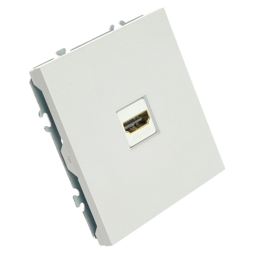 Розетка HDMI 2.0 Type A (механизм), STEKKER, серия Эмили, RST00-5118-01, белый фарфор, soft touch