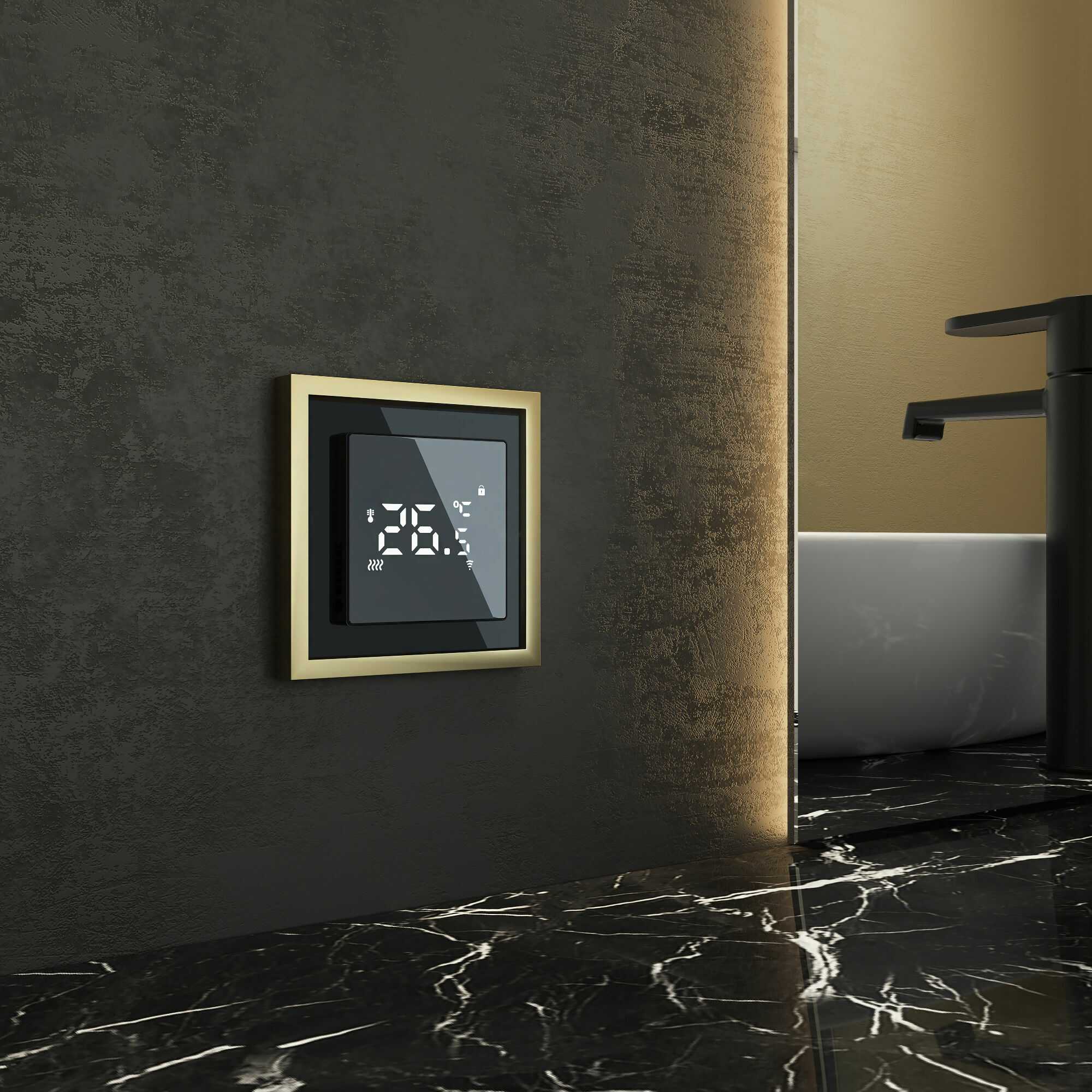 Рамка на 1 пост Baguette Werkel (черный/латунь) W0012852