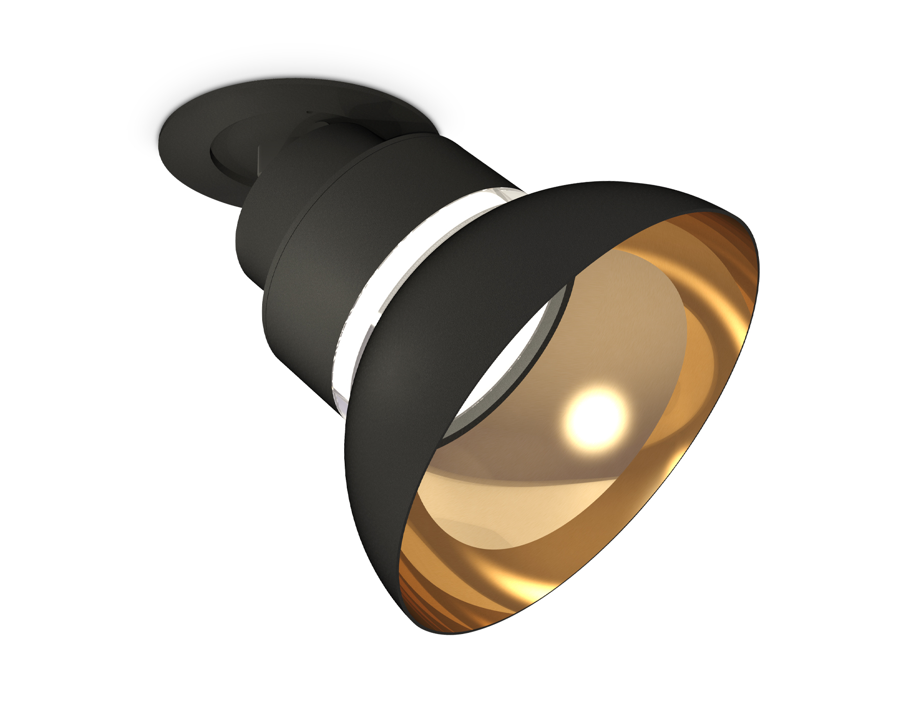 Накладной поворотный спот Ambrella XM8102601 SBK/PYG/CL черный песок/золото желтое полированное/прозрачный GX53