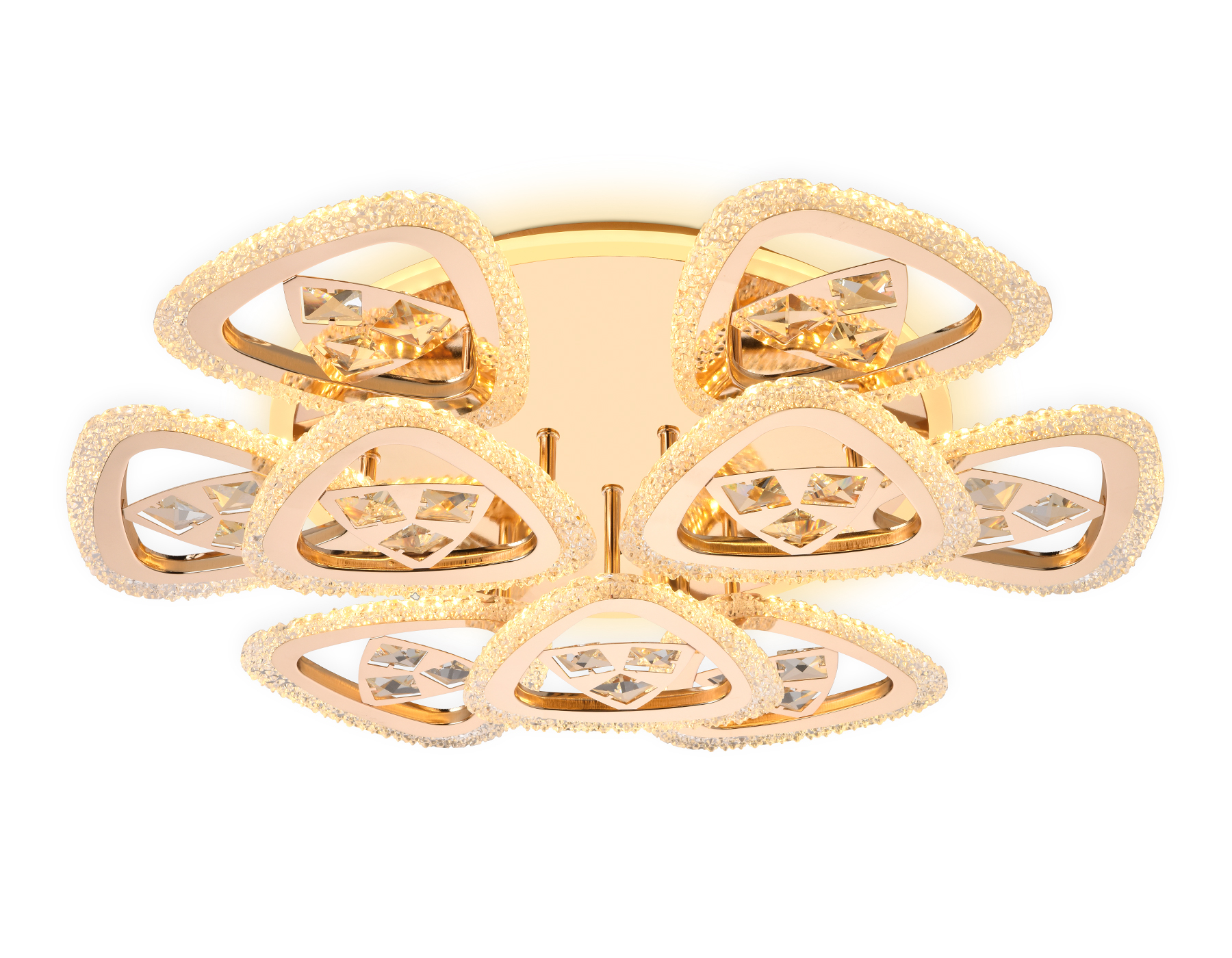 Потолочный светодиодный светильник с пультом Ambrella FA2923 GD золото 138W 600*600*130 (ПДУ РАДИО 2.4)