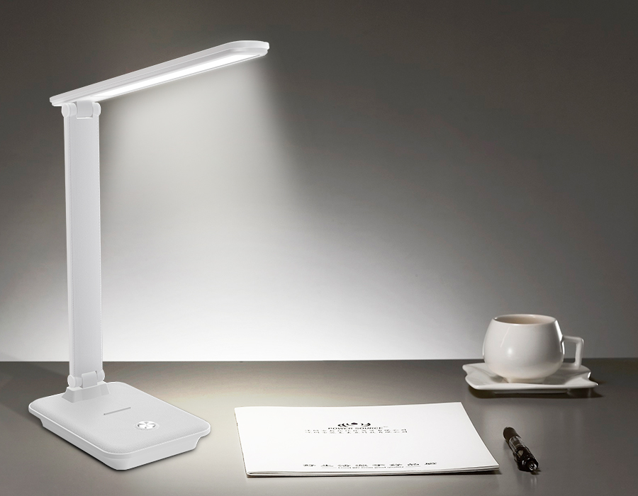 Светодиодная настольная лампа с диммером Ambrella DE502 WH белый LED 3000-6400K 9W Светодиодная настольная лампа с диммером Ambrella DE502 WH белый LED 3000-6400K 9W