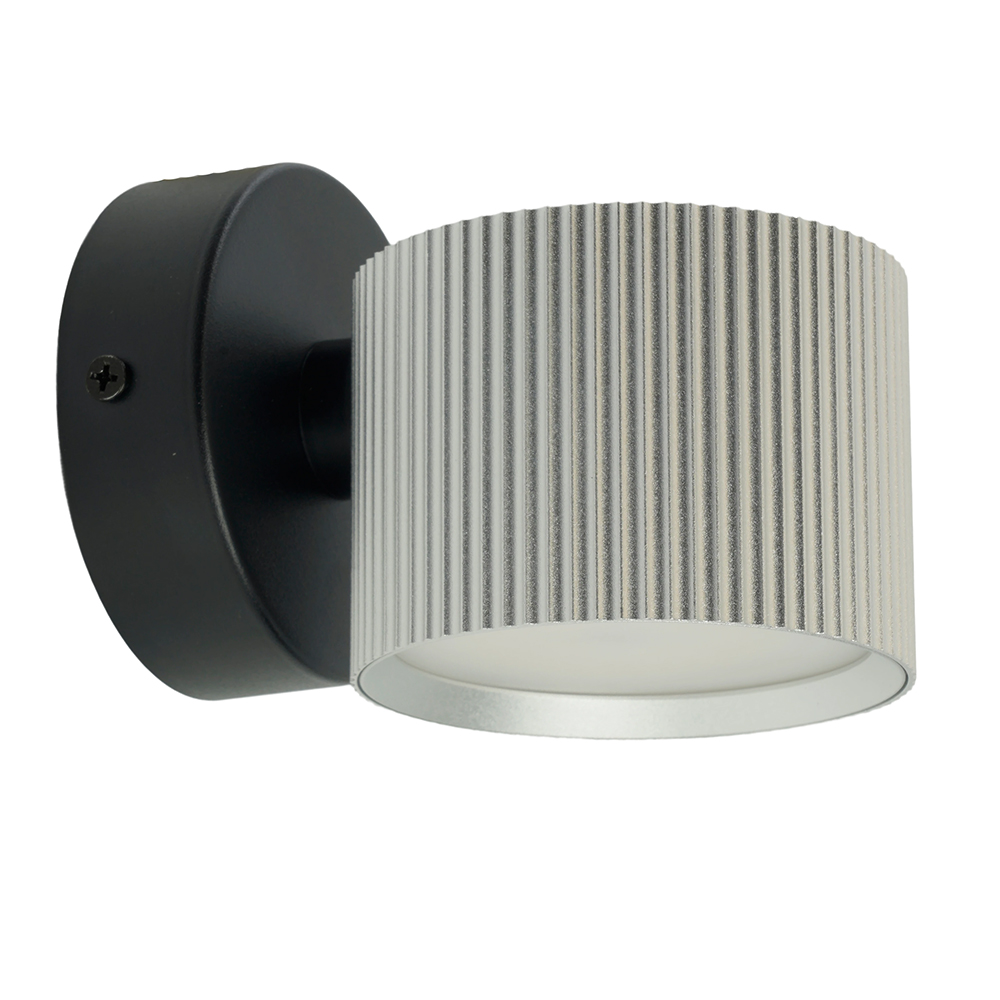 Светильник  настенный Feron HL4580 ARIA 12W, 230V,GX53, серебро + черный IP20