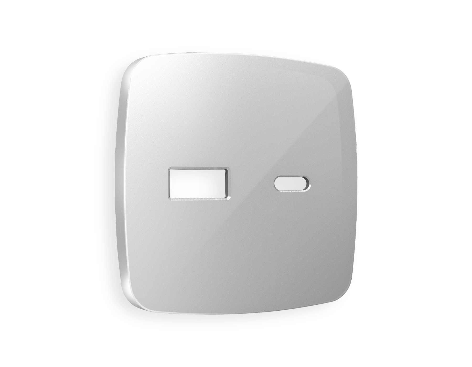 OP4110 Лицевая панель OMEGA (Серебро глянец) для розетки 2USB тип A+C QUANT