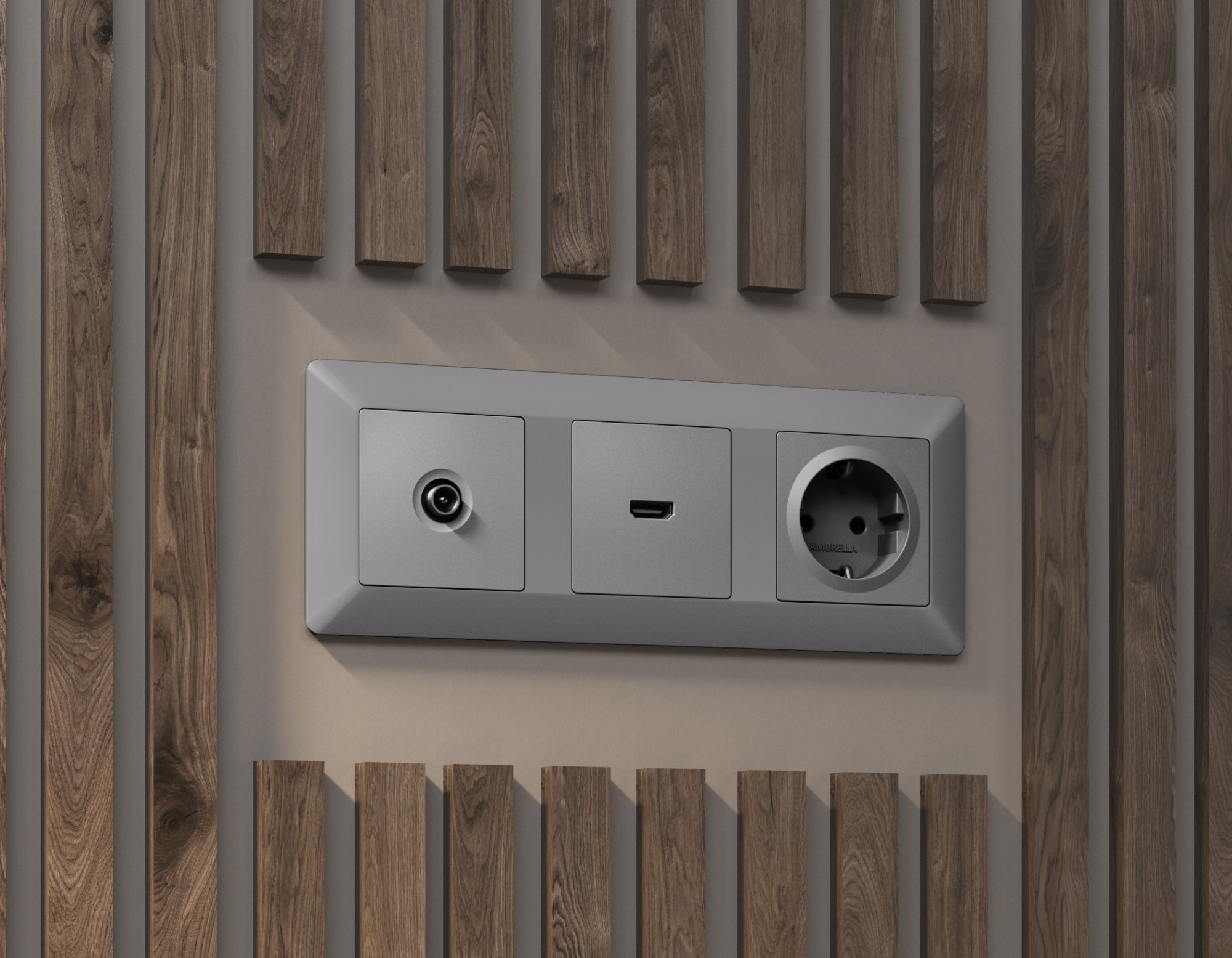 AP5130 Лицевая панель ALFA (Сталь матовый) для TV розетки QUANT