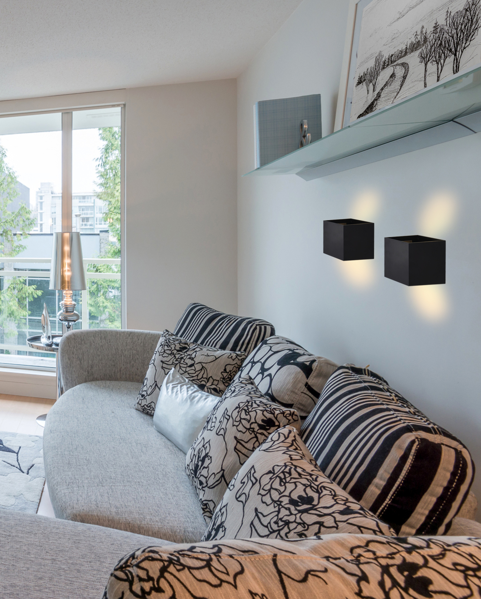 Настенный уличный светильник Ambrella Sota FW138 BK/S 10W 3000K черный/песок