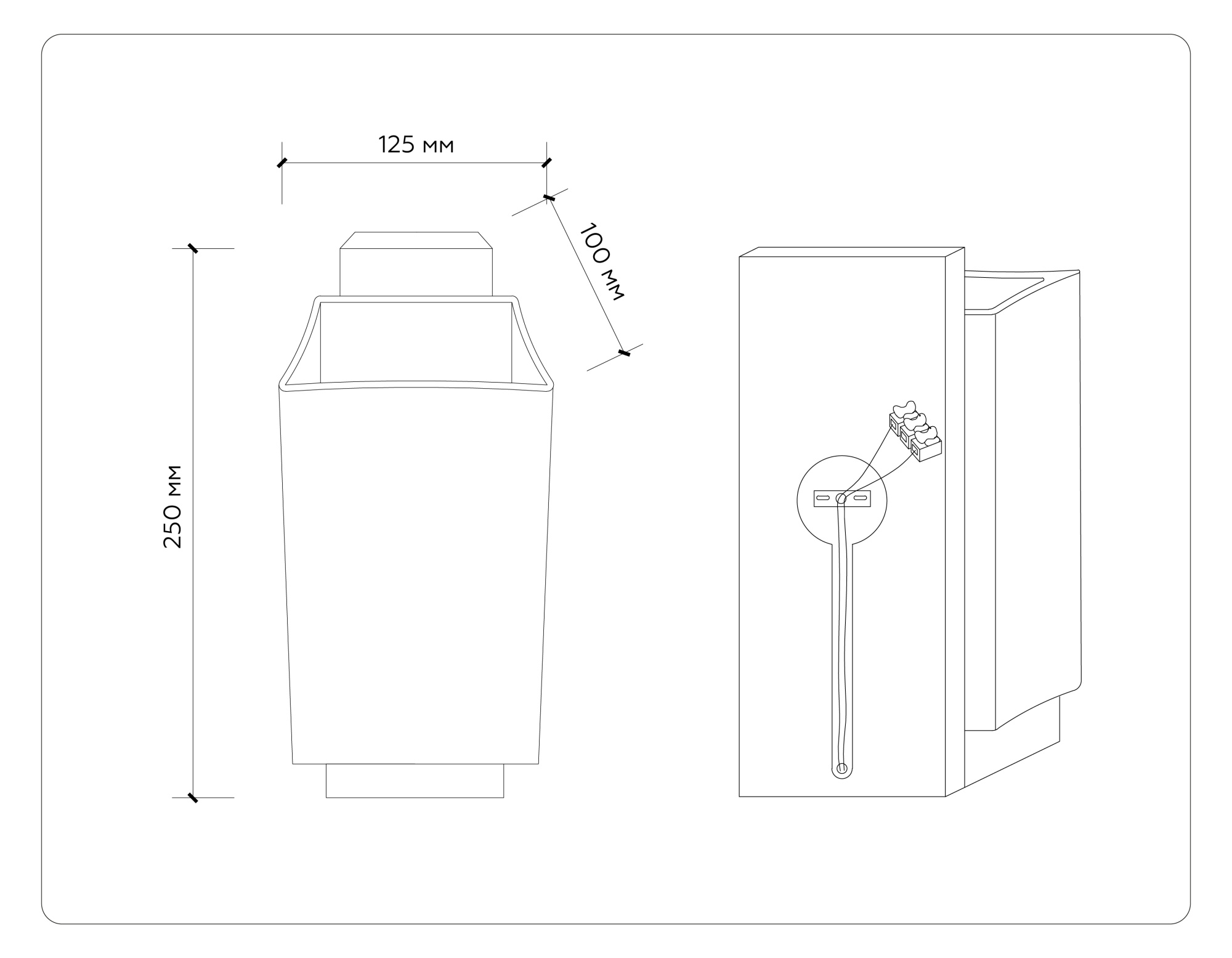 TR83122 LW/FR светлое дерево/белый матовый E27 max 40W 250*125*100