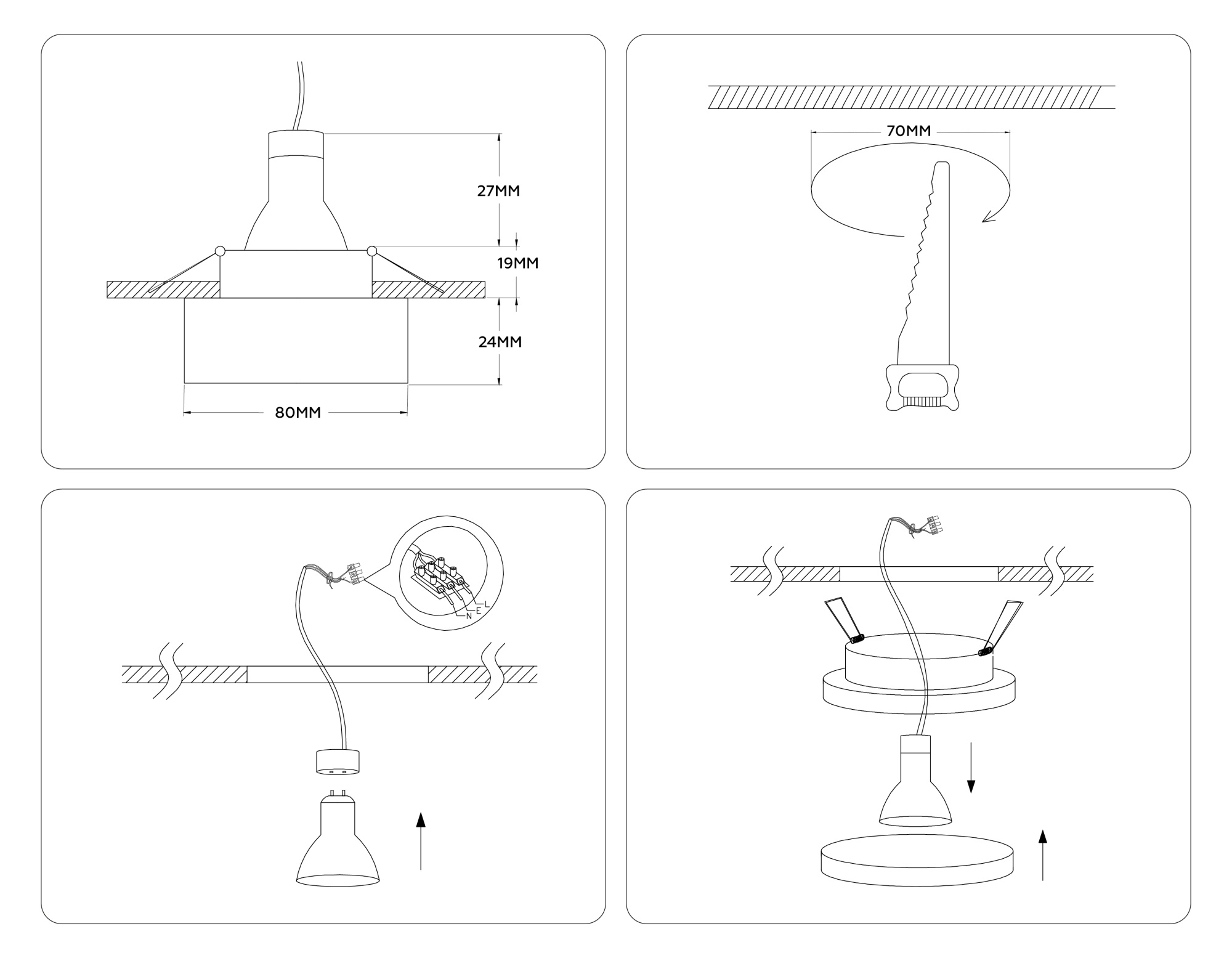 TN3306 BK/FR черный/белый матовый MR16 GU5.3 D80*43
